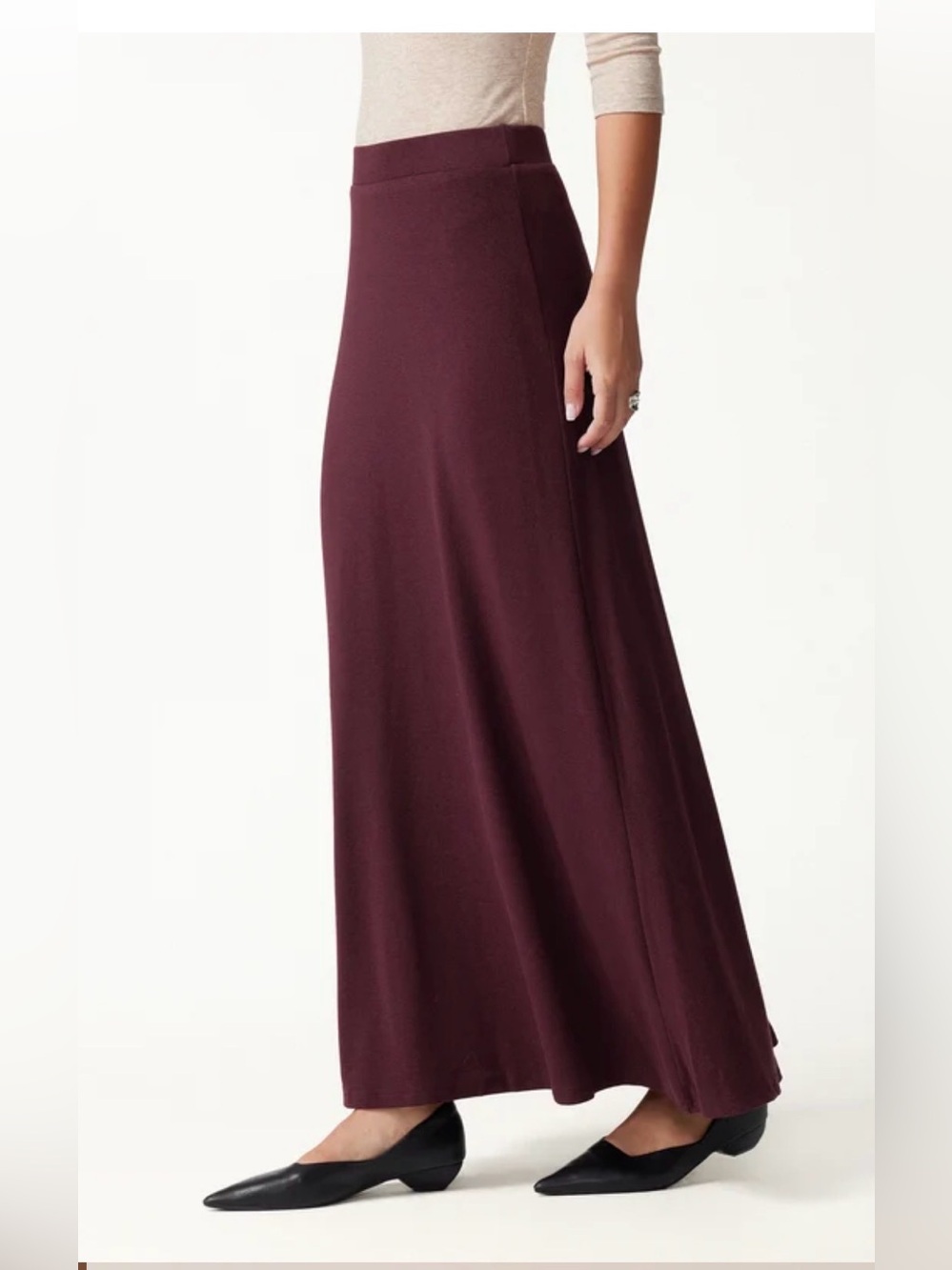 OGL Eco- Mousse High Rise A-Line Maxi Skirt Black , Large